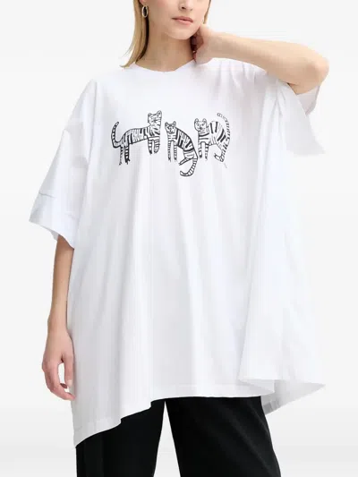 Mmc Studio Tiger-print T-shirt In White