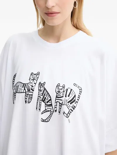 Mmc Studio Tiger-print T-shirt In White