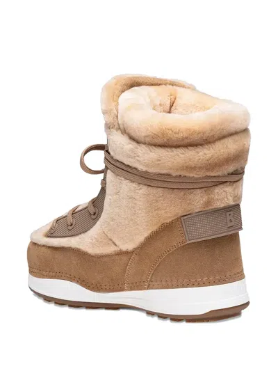 Bogner Fur Lace-up Snow Boots In Brown