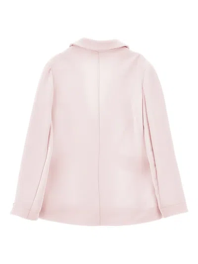 Monnalisa Flower-appliqué Flap-pocket Blazer In Pink