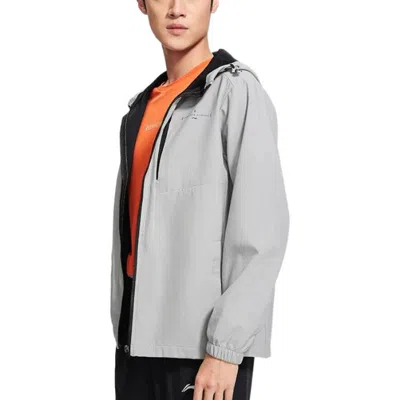 Li-ning Logo Training Windbreaker 'light Grey' In Gray