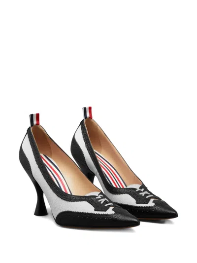 Thom Browne Wingtip Pebble-grain Pumps In Multi