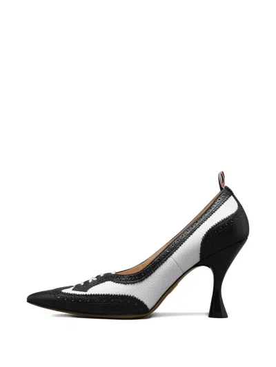Thom Browne Wingtip Pebble-grain Pumps In Multi