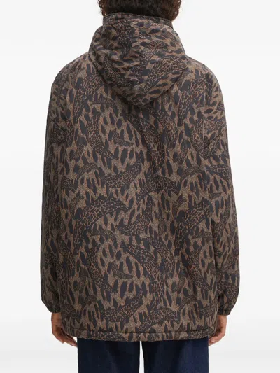 Fiorucci Hooded Print Jacket In Multi