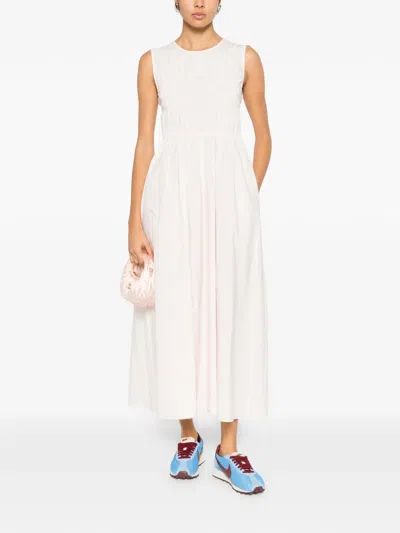 Cecilie Bahnsen Gathered Sleeveless Midi Dress In Pink