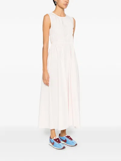 Cecilie Bahnsen Gathered Sleeveless Midi Dress In Pink