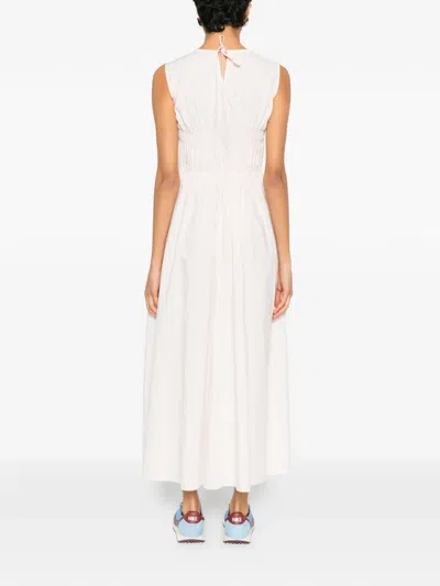 Cecilie Bahnsen Gathered Sleeveless Midi Dress In Pink