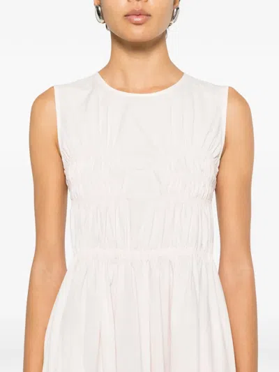Cecilie Bahnsen Gathered Sleeveless Midi Dress In Pink