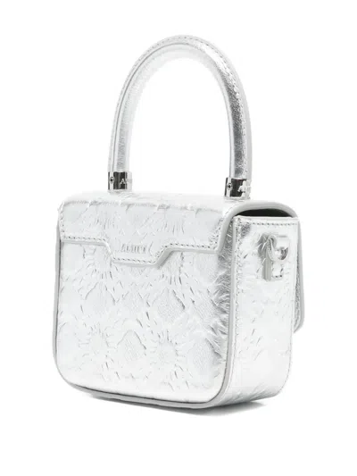 Amiri Embossed Top Handle Mini Bag In Silver