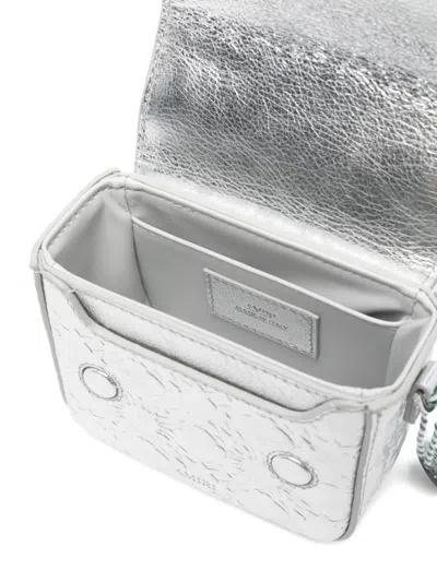 Amiri Embossed Top Handle Mini Bag In Silver