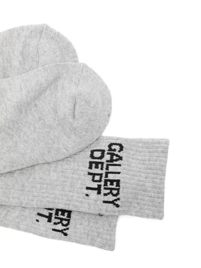 Gallery Dept. Logo-embroidered Socks In Gray