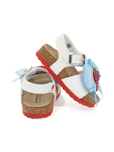 Monnalisa Beaded-bow Sandals In Multi