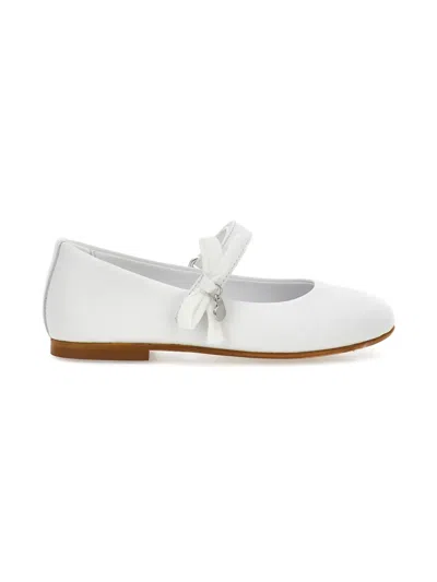 Monnalisa Bow Charm Ballerinas In White
