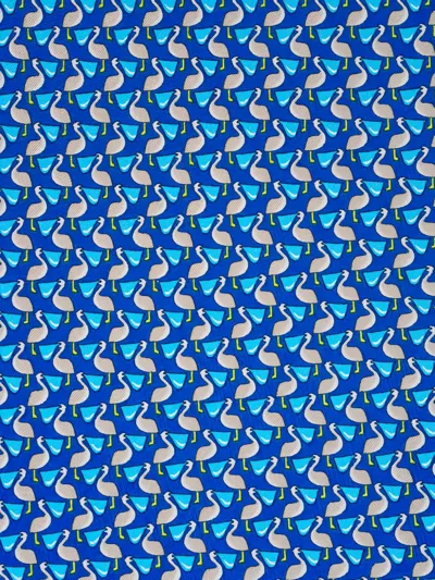 Ferragamo Patterned Silk Tie In Blue