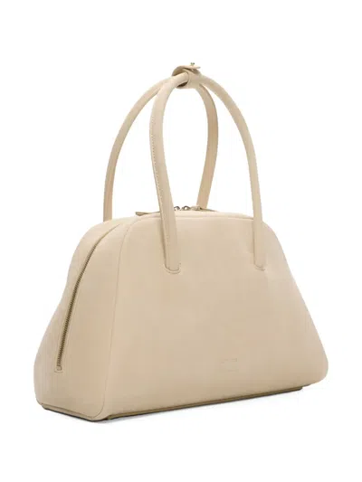 Loulou De Saison Small Brahms Zip Leather Tote Bag In Neutral