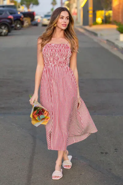 Cupshe Starlight Mint Striped Maxi Dress In Red