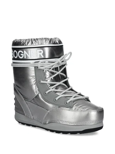 Bogner Lace-up Snow Boots In Silver