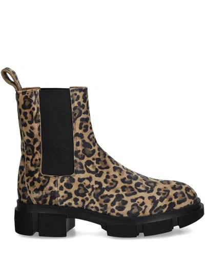 Copenhagen Leopard-print Lug-sole Chelsea Boots In Multi