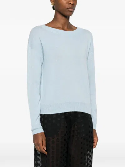 Allude Crew Neck Pullover In Blue
