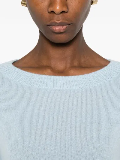 Allude Crew Neck Pullover In Blue