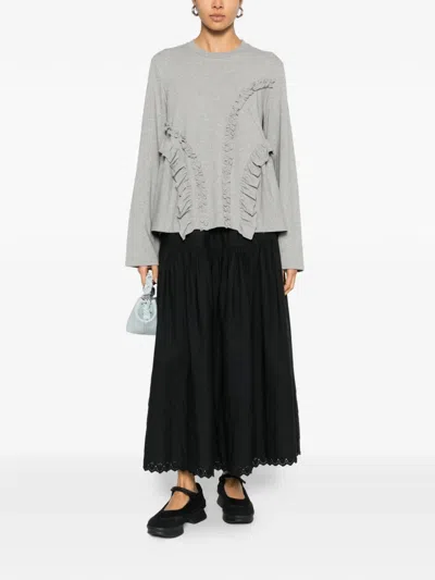 Cecilie Bahnsen Ruffled Top In Gray