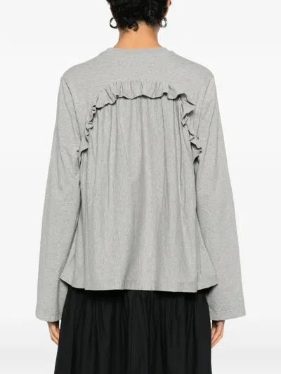 Cecilie Bahnsen Ruffled Top In Gray
