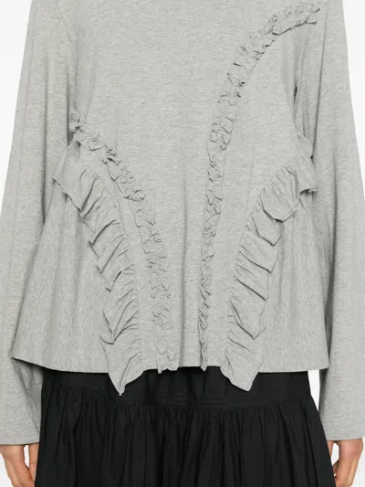 Cecilie Bahnsen Ruffled Top In Gray