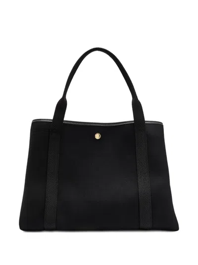 Rue De Verneuil Traversée Whip Large Webbing And Leather-trimmed Felt Tote In Black
