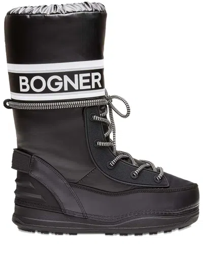 Bogner Logo Lace-up Snow Boots In Black