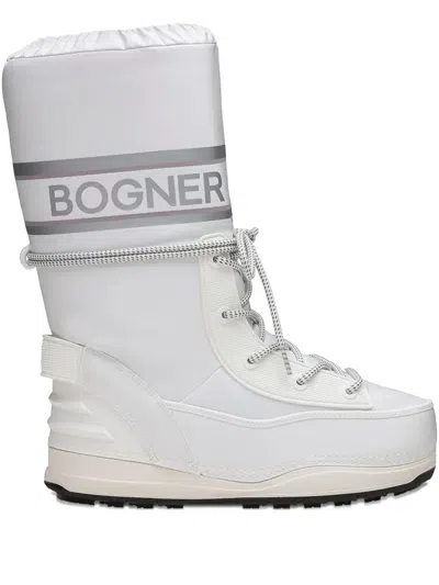 Bogner Logo Lace-up Snow Boots In White
