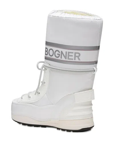 Bogner Logo Lace-up Snow Boots In White