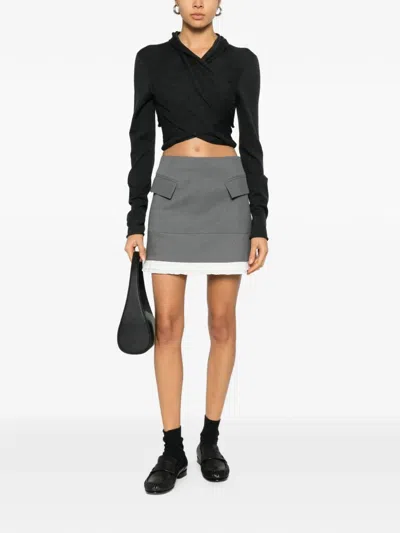 Alberta Ferretti Draped Top In Black