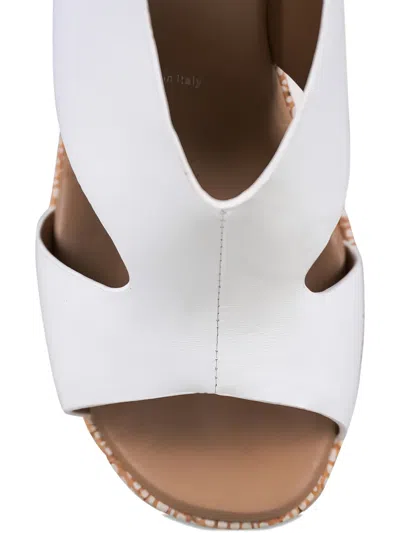 Ron White Dacota Leather Wedge Sandals In White
