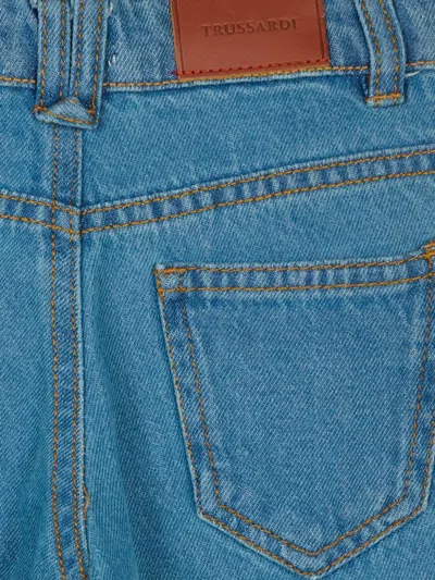 Trussardi Junior Belt Loops Jeans In Blue