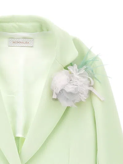 Monnalisa Flower-appliqué Blazer In Green