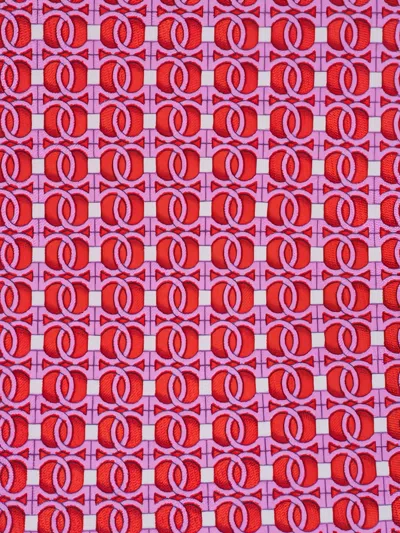 Ferragamo Patterned Tie In Pink