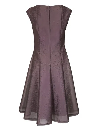 Talbot Runhof Boat-neck Mini Dress In Purple