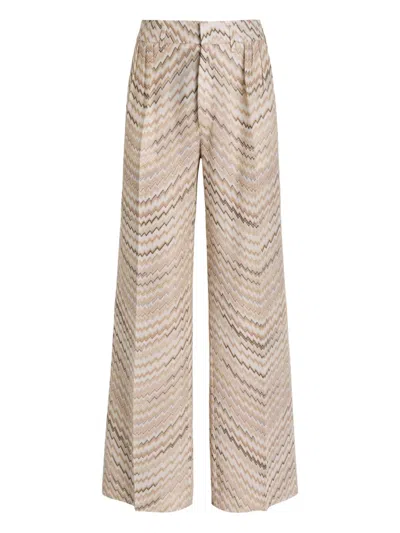 Missoni Chevron-pattern Tailored Trousers In Multi