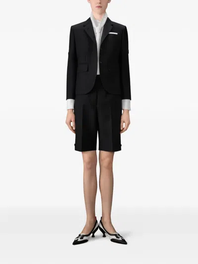 Thom Browne Button Bermuda Shorts In Black