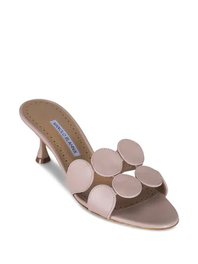 Manolo Blahnik Haribalmu Leather Sandals In Neutral