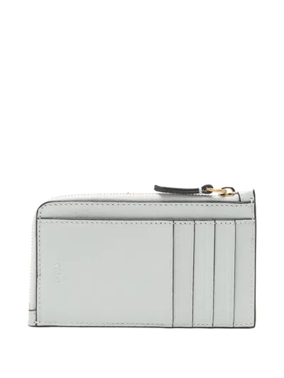 Chloé Buckle Leather Wallet In Blue