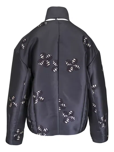 Odeeh Scarf Print Jacket In Gray