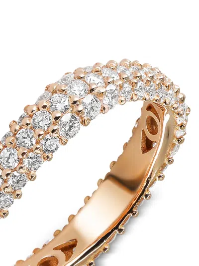 Fullord 18k Rose Gold Eternity Diamond Ring In Pink