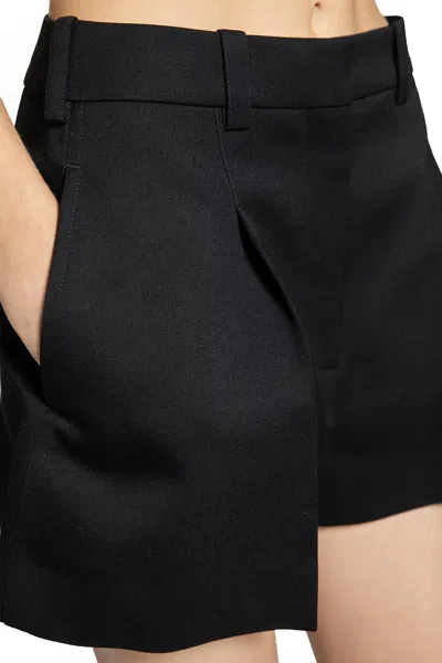 Givenchy Pleated Shorts In Grain De Poudre In Black