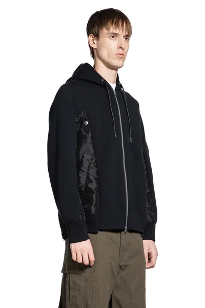 Sacai Sponge Sweat X Nyllon Twill Hoodie In Multi