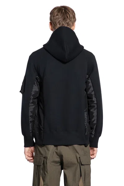 Sacai Sponge Sweat X Nyllon Twill Hoodie In Multi