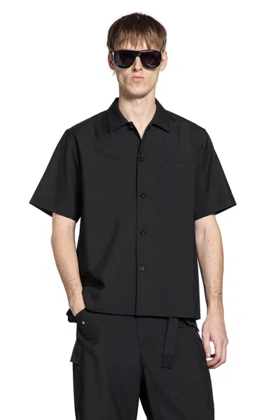 Sacai Motif-embroidered Poplin Shirt In Multi