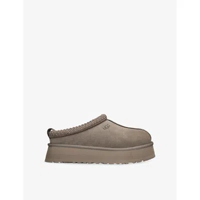 Ugg Womens Grey/dark Tazz Ii Suede Slippers Eur 39 / 6 Uk In Gray