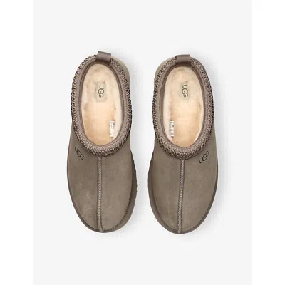 Ugg Womens Grey/dark Tazz Ii Suede Slippers Eur 39 / 6 Uk In Gray