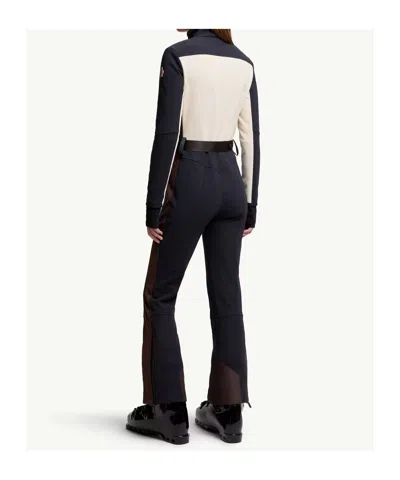 Moncler Logo Belted Ski Suit In Black